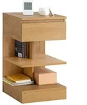SoBuy Nachttisch, Natur, Holzwerkstoff, 39x65x39 cm, Schlafzimmer, Nachttische