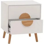 MCW Nachttisch, Wei&szlig;, Holz, 48x55x40 cm, Schlafzimmer, Nachttische