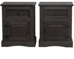 ebuy24 Nachtschrank, Schwarz, Holzwerkstoff, 53x66x38 cm, Schlafzimmer, Nachttische