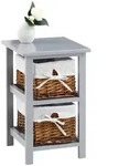Idimex Nachttisch, Grau, Holz, Paulownia, Mode, 28x46x31 cm, Schlafzimmer,
