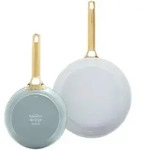 GreenPan Pfannenset Padova Reserve, Wei&szlig;, Gold, Hellblau, Metall, 2-teilig, 0...