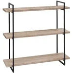 MCW Wandregal, Braun, Schwarz, Holz, 60x60x18 cm, Wohnzimmer, Regale, Wandregale
