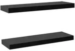 vidaXL Wandboardset, Schwarz, Holzwerkstoff, Strukturbuche, 2 F&auml;cher, Rechteckig,
