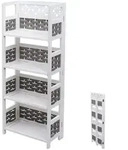 MCW Regal, Wei&szlig;, Grau, Holz, 43x110x23 cm, Wohnzimmer, Regale, B&uuml;cherregale