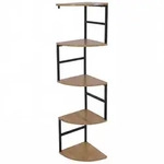 MCW Eckregal, Braun, Metall, 30x128x30 cm, Wohnzimmer, Regale, Eckregale