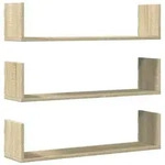 vidaXL Wandregalset, Sonoma Eiche, Holz, Strukturbuche, Rechteckig, 80x18x18 cm,