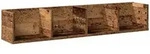 vidaXL Wandregal, Graubraun, Holz, Strukturbuche, 1 F&auml;cher, Rechteckig, 100x18x18