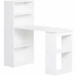 Homcom Schreibtisch,, Wei&szlig;, Holzwerkstoff, 55x120x120 cm, Arbeitszimmer,