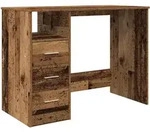 vidaXL Schreibtisch, Graubraun, Holz, Strukturbuche, Rechteckig,Rechteckig,...