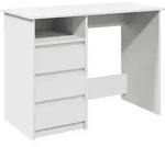 vidaXL Schreibtisch, Wei&szlig;, Holz, Strukturbuche, Rechteckig,Rechteckig, 102x75x50 cm,