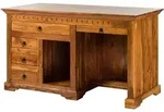 Massivmoebel24 Schreibtisch, Braun, Holz, Echtholz,Akazie, 5 Schubladen, Rechteckig,