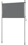 pro.tec Klemmmarkise, Dunkelgrau, Textil, Metall, Rechteckig, 200x270 cm, Sonnen- &