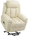 Homcom Fernsehsessel, Creme, Kunststoff, 96x105x93 cm, Wohnzimmer, Sessel,