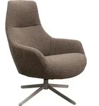 Kare-Design Sessel, Graubraun, Metall, 76x100x81 cm, Sitzfl&auml;che 360&deg; drehbar,