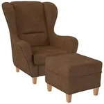 Supellex Ohrensessel, Hellbraun, Textil, 92x108x92 cm, Wohnzimmer, Sessel,