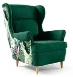 Beautysofa Ohrensessel, Dunkelgr&uuml;n, Holzwerkstoff, 1-Sitzer, 82x102x92 cm,