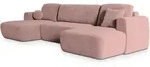 Masseno Wohnlandschaft, Rosa, Kunststoff, 5-Sitzer, U-Form, 330x90x148 cm,