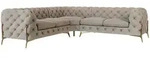 S-Style Ecksofa, Creme, Textil, Echtholz,Buche, Birke, 5-Sitzer, F&uuml;llung:
