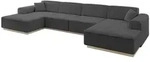 Altdecor Wohnlandschaft, Schiefer, Textil, 6-Sitzer, 386x80x165 cm, Wohnzimmer, Sofas