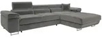 Mirjan24 Ecksofa, Silber, Textil, 5-Sitzer, rechts montierbar,...