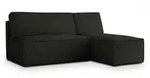 Masseno Ecksofa, Schwarz, Kunststoff, 3-Sitzer, L-Form,L-Form, 200x140 cm,