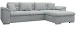 Mirjan24 Ecksofa, Hellgrau, Textil, 5-Sitzer, Ottomane rechts,Rechteckig,...