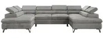 MKS Wohnlandschaft, Hellgrau, Metall, 6-Sitzer, U-Form, 346x76x208 cm,...