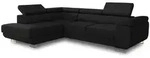 Sofnet Ecksofa, Schwarz, Textil, 5-Sitzer, Ottomane links,Rechteckig, 273x203 cm,