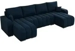 MKS Wohnlandschaft, Dunkelblau, Metall, 5-Sitzer, U-Form, 320x86x147 cm,...