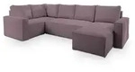 Masseno Wohnlandschaft, Lila, Holz, 5-Sitzer, U-Form, 295x85x157.5 cm,...