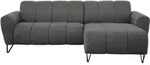 Beautysofa Ecksofa, Dunkelgrau, Metall, L-Form, 256x165 cm, Wohnzimmer, Sofas &