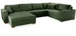luma-home Wohnlandschaft, Gr&uuml;n, Holz, 6-Sitzer, F&uuml;llung: Polyurethan (Pur),