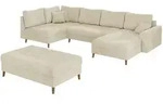 S-Style Wohnlandschaft, Beige, Textil, Echtholz,Buche, Birke, 8-Sitzer, F&uuml;llung: