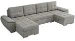 MKS Wohnlandschaft, Hellgrau, Metall, 5-Sitzer, U-Form, 336x85x157 cm,...
