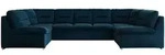 MKS Wohnlandschaft, Dunkelblau, Metall, 6-Sitzer, U-Form, 340x93x206 cm,...