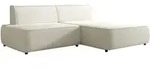 Mirjan24 Ecksofa, Creme, Kunststoff, 4-Sitzer, Ottomane rechts,L-Form, 254x162...