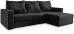 Masseno Ecksofa, Schwarz, Kunststoff, 3-Sitzer, L-Form,L-Form, 236x150 cm,