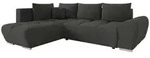Mirjan24 Ecksofa, Schwarz, Kunststoff, 5-Sitzer, Ottomane links,L-Form, 290x183...