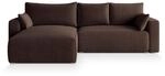 Masseno Ecksofa, Braun, Kunststoff, 3-Sitzer, L-Form,L-Form, 265x178 cm, Wohnzimmer,