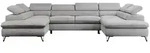 MKS Wohnlandschaft, Hellgrau, Metall, 6-Sitzer, U-Form, 346x76x208 cm,...