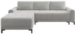 Mirjan24 Ecksofa, Hellgrau, Textil, 5-Sitzer, Ottomane links,L-Form, 258x168 cm,