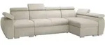 Mirjan24 Ecksofa, Mokka, Metall, 6-Sitzer, Ottomane rechts,L-Form, 320x170 cm,