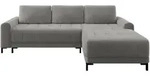 Mirjan24 Ecksofa, Grau, Textil, 5-Sitzer, Ottomane rechts,L-Form, 258x168 cm,