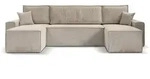 Beautysofa Wohnlandschaft, Beige, Kunststoff, U-Form, 318x94x152 cm, Wohnzimmer,