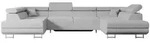 Altdecor Wohnlandschaft, Hellgrau, Metall, 6-Sitzer, U-Form, 342x107x202 cm,