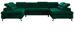 MKS Wohnlandschaft, Dunkelgr&uuml;n, Metall, 6-Sitzer, U-Form, 346x76x208 cm,...