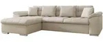 Mirjan24 Ecksofa, Perlmutt, Textil, 5-Sitzer, Ottomane links,Rechteckig, 280x160 cm,