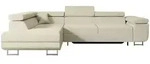 Altdecor Ecksofa, Beige, Metall, 4-Sitzer, L-Form, Ottomane links, 272x202 cm,