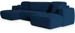 Masseno Wohnlandschaft, Blau, Kunststoff, 5-Sitzer, U-Form, 330x90x148 cm,