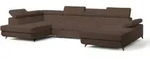 Masseno Wohnlandschaft, Braun, Holz, 5-Sitzer, U-Form, 339x89x190 cm,...